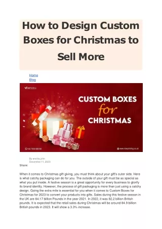 How to Design Custom Boxes for Christmas to Sell More