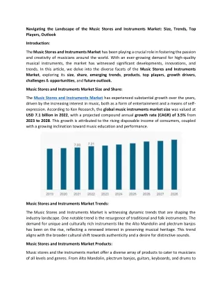 Music Stores and Instruments Market