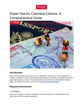 Dubai Visa for Colombia Citizens: A Comprehensive Guide