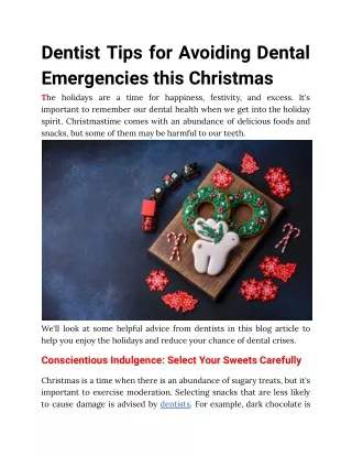 Dentist Tips for Avoiding Dental Emergencies this Christmas