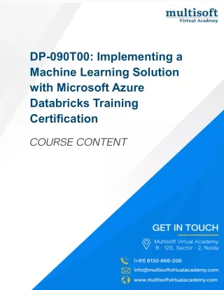 DP-090T00 Implementing a Machine Learning Solution with Microsoft Azure Databricks Training Certification