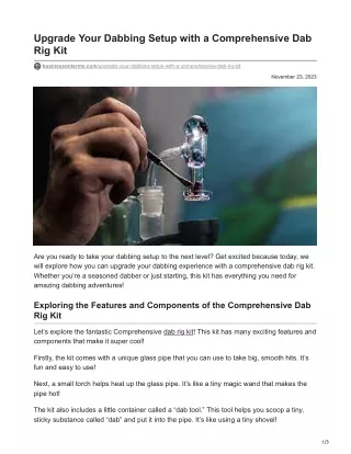 businessonterms.com-Upgrade Your Dabbing Setup with a Comprehensive Dab Rig Kit