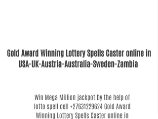 Lottery Spells Caster online in USA-UK-Austria-Australia-Sweden-Zambia