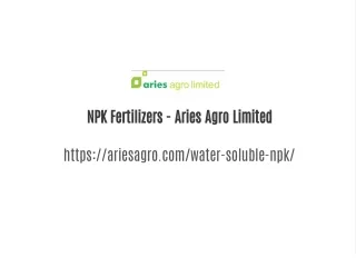 NPK Fertilizers | Aries Agro