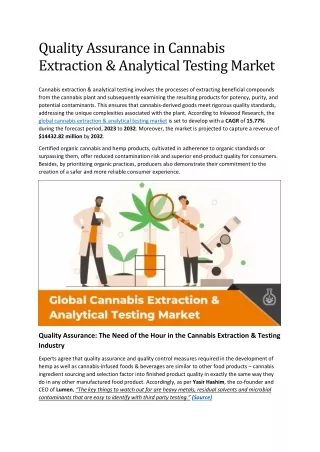 Quality Assurance in Cannabis Extraction & Analytical Testing Market