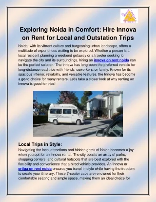 Innova on rent Noida