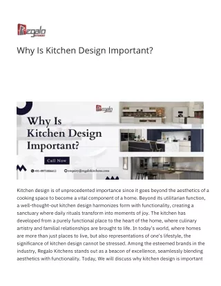 Why Is Kitchen Design Important