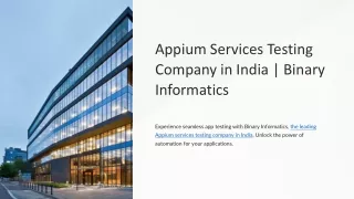 Appium Services Testing Company in India