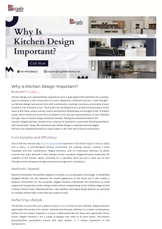 Why Is Kitchen Design Important