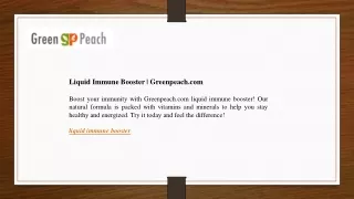 Liquid Immune Booster | Greenpeach.com