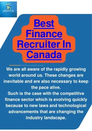 Best Finance Recruiter In Canada