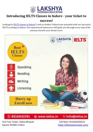 Introducing IELTS Classes in Indore - your ticket to success!
