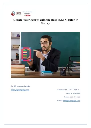 Elevate Your Scores with the Best IELTS Tutor in Surrey