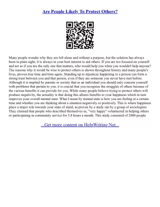 Essay Helping Others