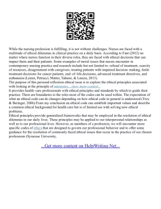 Ethical Dilemma Essay Example