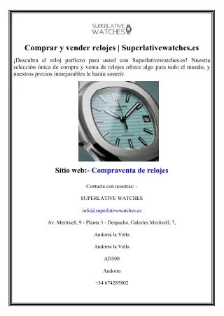 Comprar y vender relojes  Superlativewatches.es