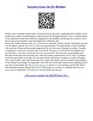 Essay On My Birthday