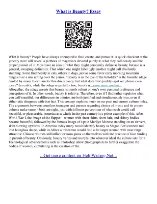 Beauty Essay