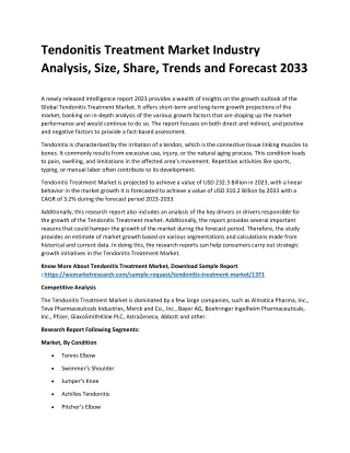 Tendonitis Treatment Market