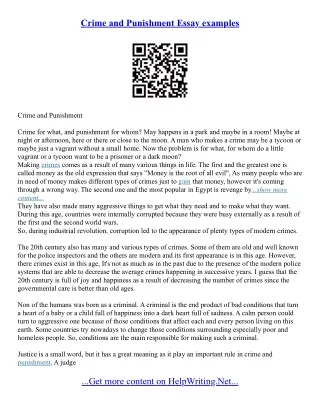 Crime And Punishment Essays