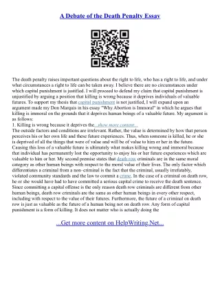 Anti Death Penalty Arguments Essay