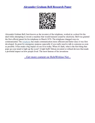 Alexander Graham Bell Essay