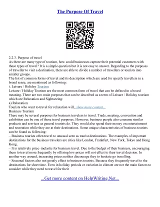 Travel Essay