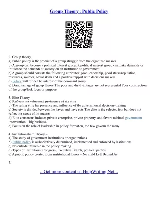 Public Policy Essay
