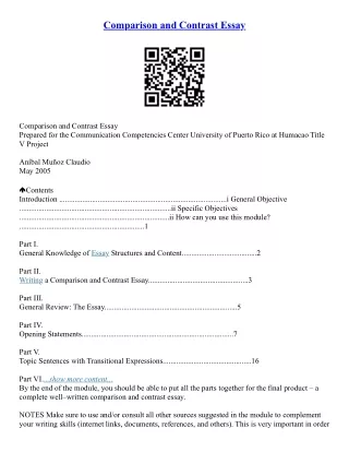 Comparison And Contrast Essay Topics