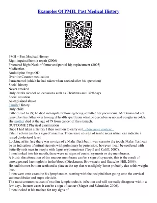 Medical Essay Examples