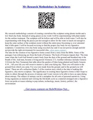 Essay On Sculpture