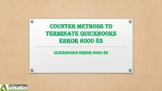 Easy methods for QuickBooks Error 6000 83