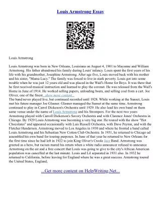 Louis Armstrong Essay