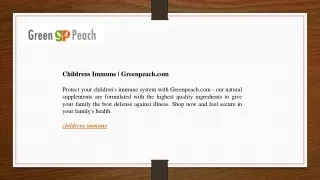 Childrens Immune | Greenpeach.com