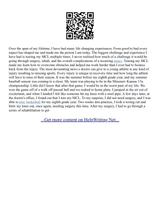 Life Changing Experiences Essay