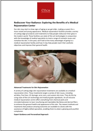 Rediscover Your Radiance: Exploring the Benefits of a Medical Rejuvenation