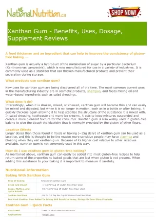 Xanthan Gum Benefits, Uses, Dosage, Supplement Reviews