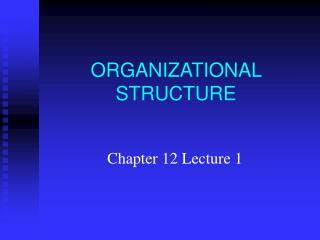 ORGANIZATIONAL STRUCTURE