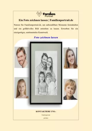 Ein Foto zeichnen lassen  Familienportrait.de