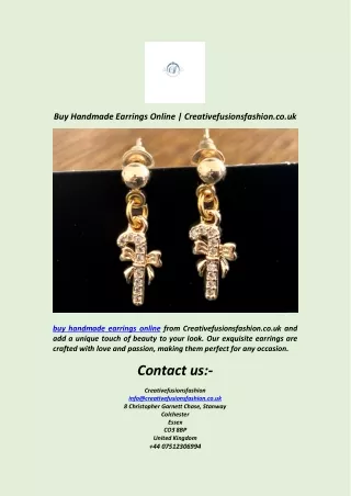 Buy Handmade Earrings Online  Creativefusionsfashion.co.uk