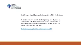 Best Primary Care Physician In Germantown, Md | Drsfirst.com