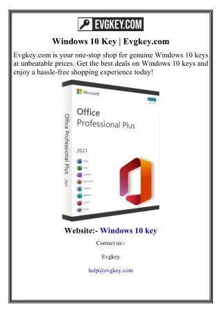 Windows 10 Key  Evgkey.com