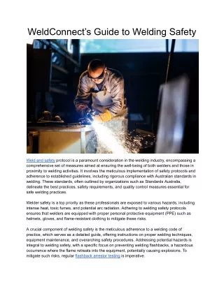 WeldConnect’s Guide to Welding Safety