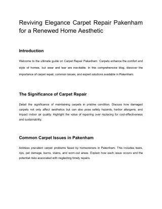 Reviving Elegance Carpet Repair Pakenham for a Renewed Home Aesthetic