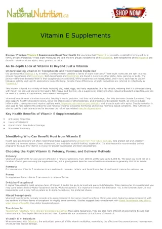 Vitamin E Supplementss