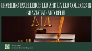 Unveiling Excellence LLB and BA LLB Colleges in Ghaziabad and Delhi