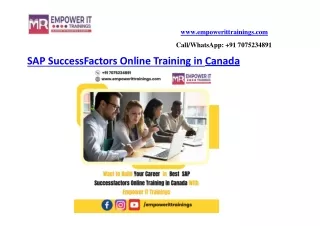 Best SAP SuccessFactors Online Training near me in Canada