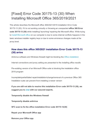 [Fixed] Error Code 30175-13 (30) When Installing Microsoft Office 365_2019_2021