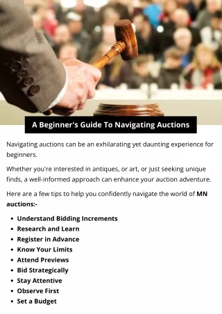 A Beginner's Guide To Navigating Auctions