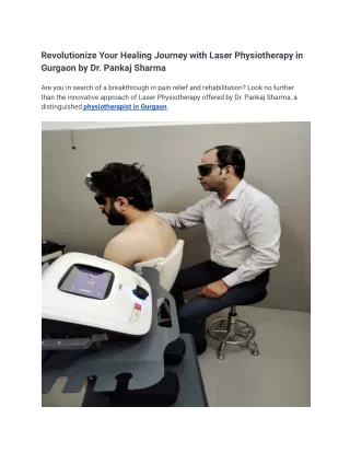 Laser Physiotherapy in Gurgaon | Dr. Pankaj Sharma.